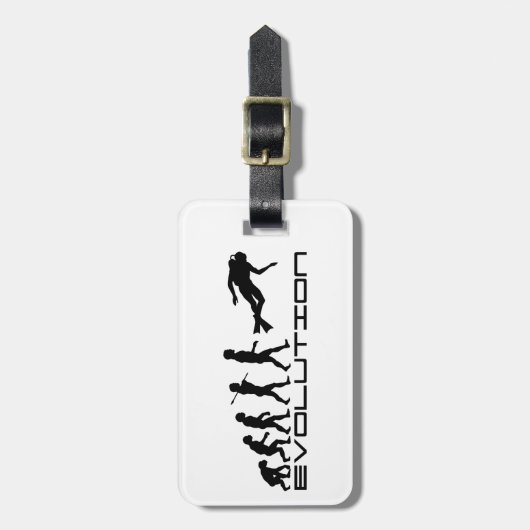 スキューバダイバーのダイビングのウォーター・スポーツの進化の芸術 ラゲッジタグ (正面縦)