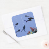 スキューバダイバーのドリームステッカー スクエアシール (封筒)