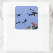 スキューバダイバーのドリームステッカー スクエアシール (バッグ)