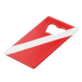 スキューバダイバーの旗 クレジットカード栓抜き (正面アングル)