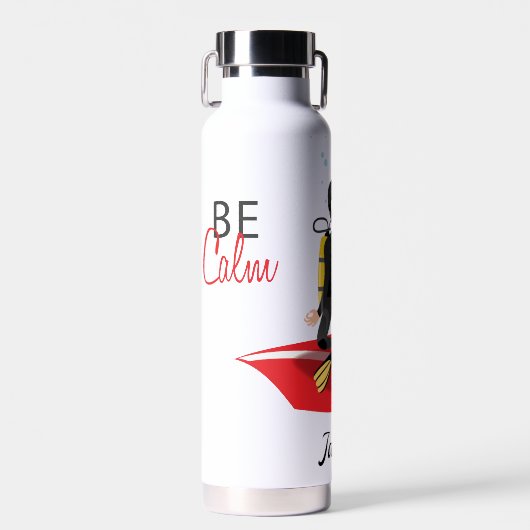 スキューバダイバーめい想ズのヨガBe Calm ウォーターボトル (正面)