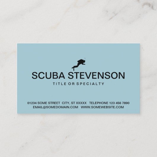 スキューバダイバーアイコン名刺 名刺 (裏面)