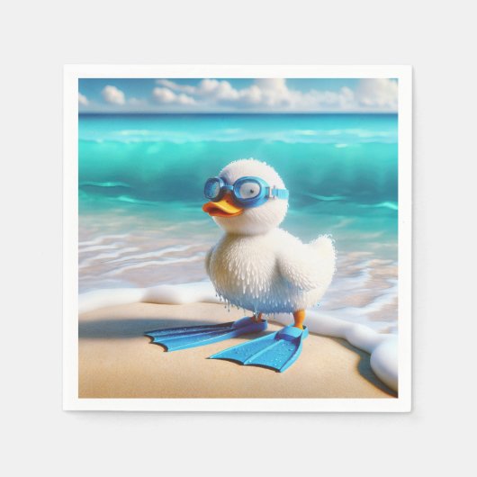 スキューバダイバーアクリング スタンダードカクテルナプキン (正面)