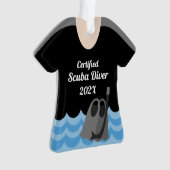 スキューバダイバーギアと写真 オーナメント (正面)