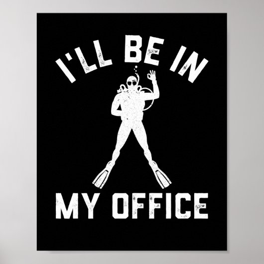 スキューバダイバーギフト男性へスキューバおもしろいダイビングギフト ポスター (正面)