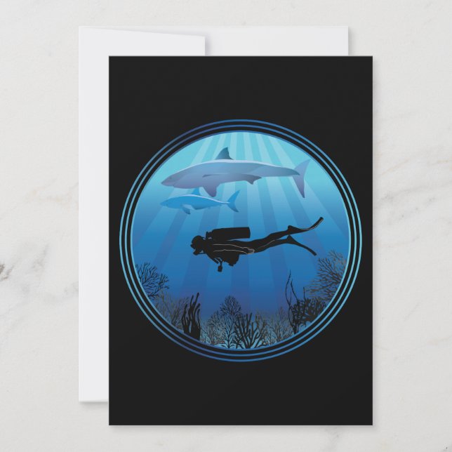 スキューバダイバーシャークダイビング (正面)