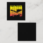 スキューバダイバーシルエット潜水水泳ダイバー スクエア名刺 (正面/裏面)