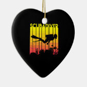 スキューバダイバーシルエット潜水水泳ダイバー セラミックオーナメント (右)