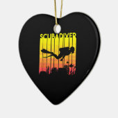 スキューバダイバーシルエット潜水水泳ダイバー セラミックオーナメント (左)