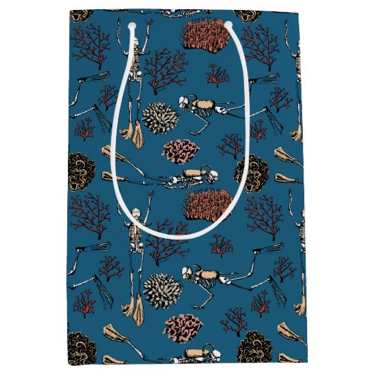 スキューバダイバースイミングイン海 ミディアムペーパーバッグ (正面)