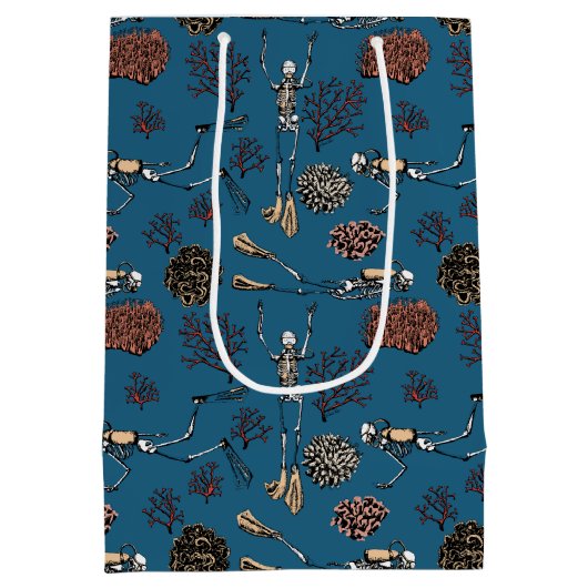 スキューバダイバースイミングイン海 ミディアムペーパーバッグ (裏面)