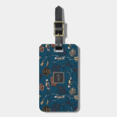 スキューバダイバースケルトンダイバーズ&コーラルモノグラム ラゲッジタグ (正面縦)