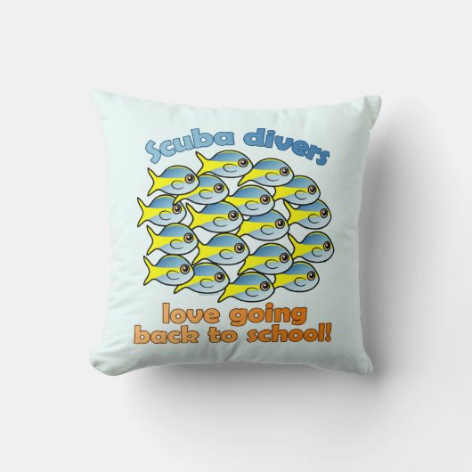 スキューバダイバーズラブゴーイング新学期 クッション (正面)