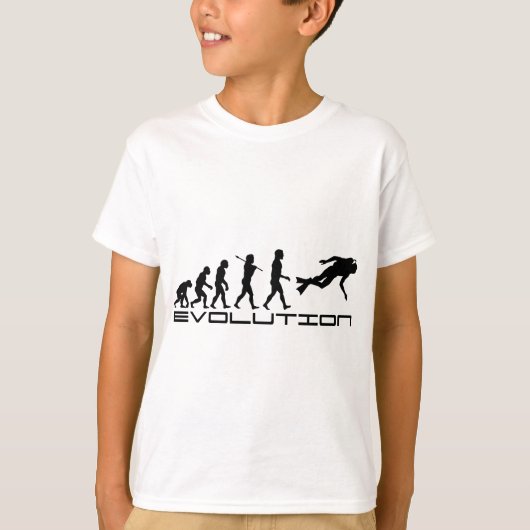 スキューバダイバーダイビングウォータースポーツ進化アート Tシャツ (正面)