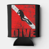 スキューバダイバーダウンフラッグヴィンテージダイビングギア 缶クーラー (裏面)