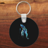 スキューバダイバーハンプバックホエールスイミングダイビングギフト キーホルダー (正面)