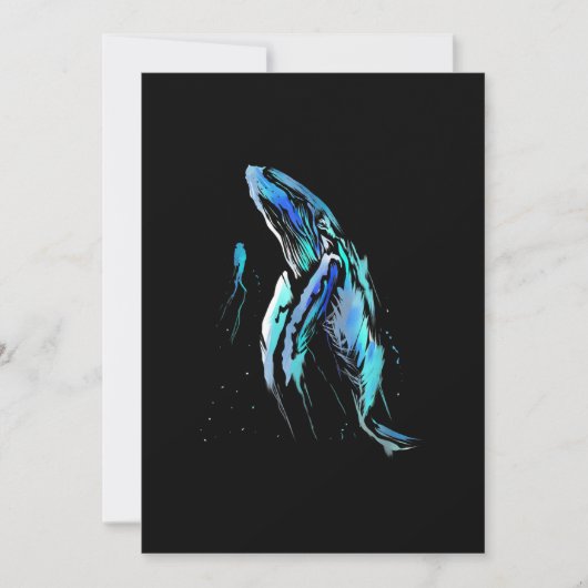 スキューバダイバーハンプバックホエールスイミングダイビングギフト シーズンカード (正面)