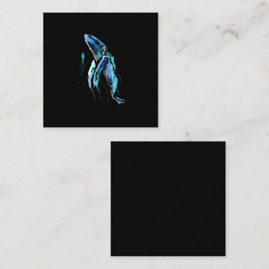 スキューバダイバーハンプバックホエールスイミングダイビングギフト スクエア名刺 (正面/裏面)