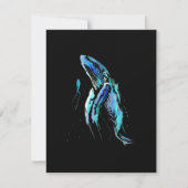 スキューバダイバーハンプバックホエールスイミングダイビングギフト 招待状 (正面)