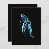 スキューバダイバーハンプバックホエールスイミングダイビングギフト 招待状 (正面/裏面)