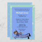 スキューバダイバープールパーティー誕生日招待状 招待状 (正面/裏面)