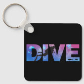スキューバダイバー付きダイビング キーホルダー (正面)
