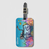 スキューバダイバー名前をカスタムする ラゲッジタグ (正面縦)