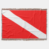 スキューバダイバー国旗の赤い対角線潜航シンボル スローブランケット (正面)
