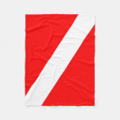 スキューバダイバー国旗の赤い対角線潜航シンボル フリースブランケット (正面)