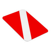 スキューバダイバー国旗の赤い対角線潜航シンボル マグネット (右側)