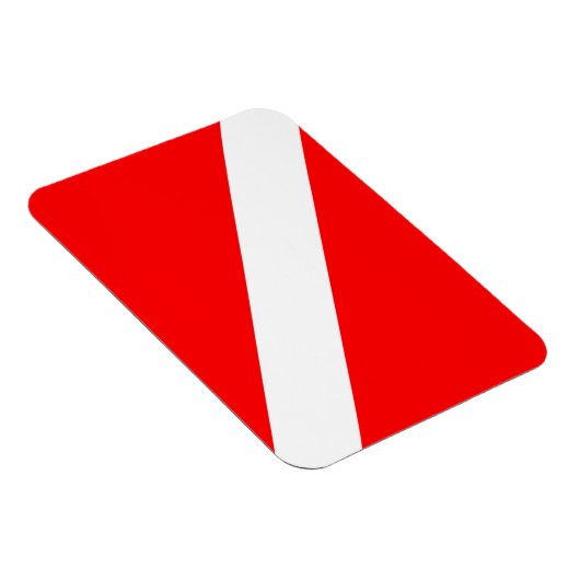 スキューバダイバー国旗の赤い対角線潜航シンボル マグネット (右側)