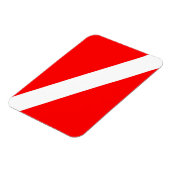 スキューバダイバー国旗の赤い対角線潜航シンボル マグネット (左側)