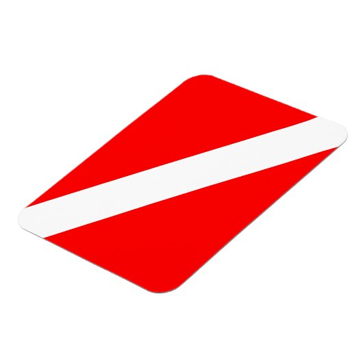 スキューバダイバー国旗の赤い対角線潜航シンボル マグネット (左側)