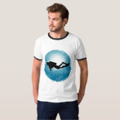 スキューバダイバー水中光線 Tシャツ (正面フル)