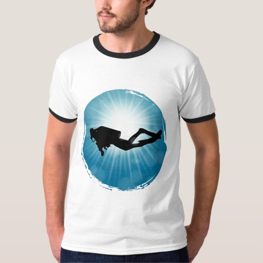 スキューバダイバー水中光線 Tシャツ (正面)