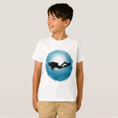 スキューバダイバー水中光線 Tシャツ (正面フル)