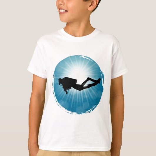 スキューバダイバー水中光線 Tシャツ (正面)
