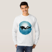 スキューバダイバー水中光線 Tシャツ (正面フル)