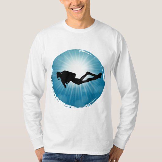 スキューバダイバー水中光線 Tシャツ (正面)
