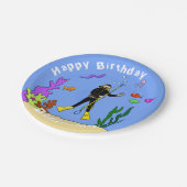 スキューバダイバー海生活の漫画 ペーパープレート (アングル)