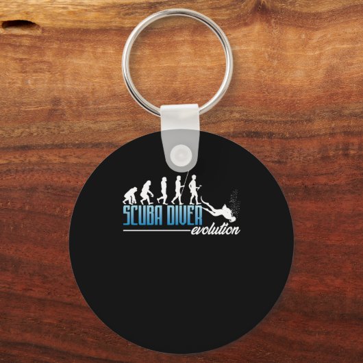 スキューバダイバー進化スキューバダイビングスポーツギフト キーホルダー (正面)