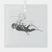 スキューバダイバー ガラスオーナメント (正面)