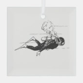 スキューバダイバー ガラスオーナメント (裏面)