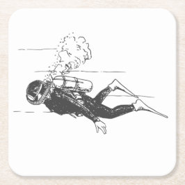 スキューバダイバー スクエアペーパーコースター