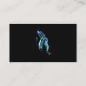 スキューバダイバー·ハンプバック·クジラがダイビングギフトを泳ぐ 名刺 (正面)