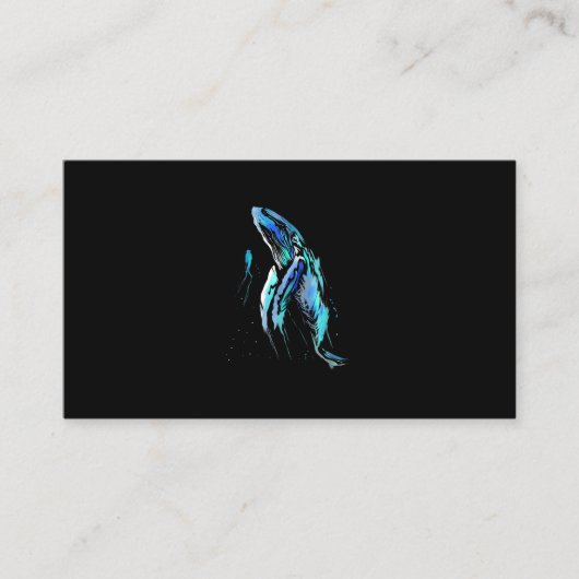 スキューバダイバー·ハンプバック·クジラがダイビングギフトを泳ぐ 名刺 (正面)