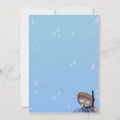 スキューバダイバー プールパーティー 誕生日招待状 招待状 (裏面)