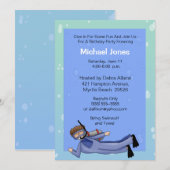 スキューバダイバー プールパーティー 誕生日招待状 招待状 (正面/裏面)