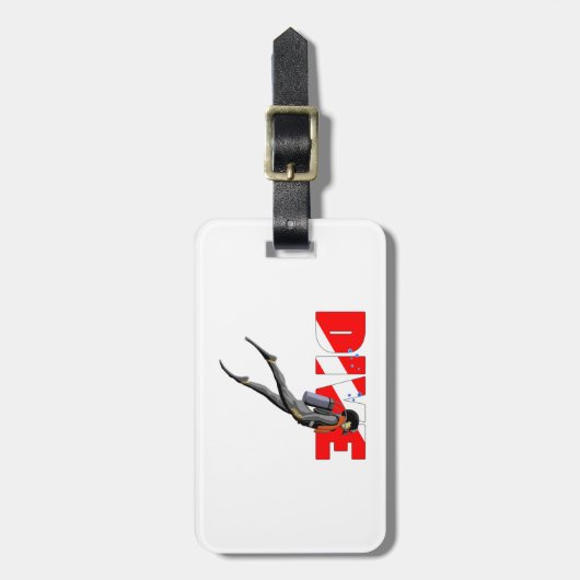 スキューバダイバー ラゲッジタグ (正面縦)