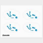 スキューバダイバー 楕円形シール (シート)